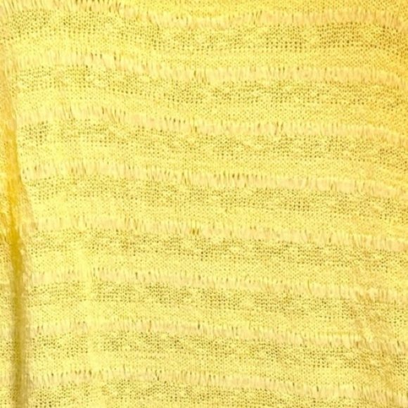 NEW Andrew Marc New York Yellow Short Sleeve Cotton Blend Woven Sweater Size XL - Picture 5 of 7